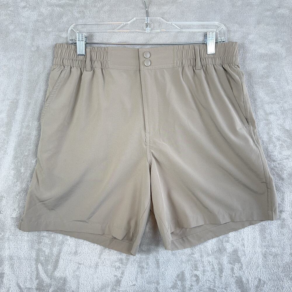 Burlebo Shorts Mens Medium Beige Performance Stretch Golf Fishing Outdoors